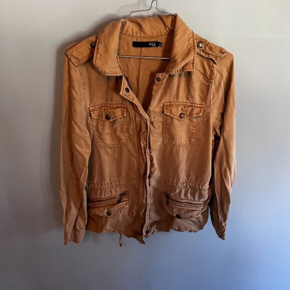 Max Jeans Cargo Jacket Tank Brown Size Small - Picture 3 of 12